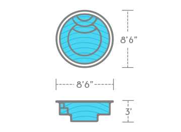 Round Spa with Spill Over Diagram